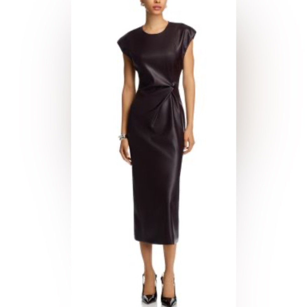 Steve Madden Black Knot-Front Midi Dress